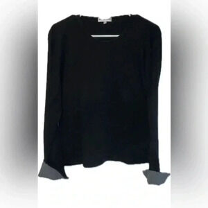 Gerard Darel black cotton top with gray cuff option